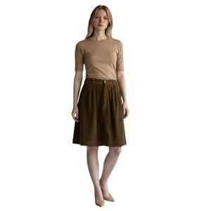 Vintage Olive Green Corduroy Skirt